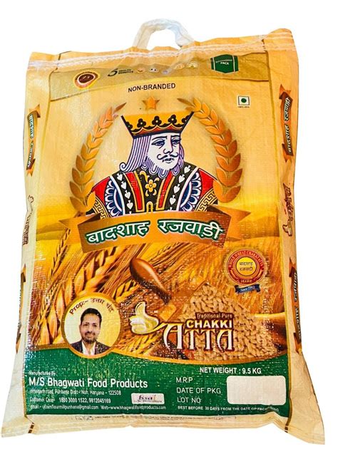 Indian Wheat Kg Badshah Chakki Atta Packaging Type Plastic Sack