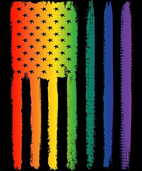 Rainbow Gay American Flag Apparel Digital Art By Michael S