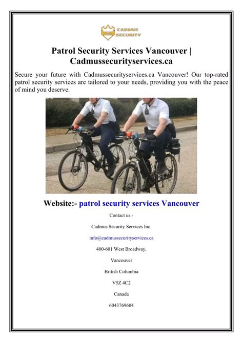 Ppt Patrol Security Services Vancouver Cadmussecurityservices Ca