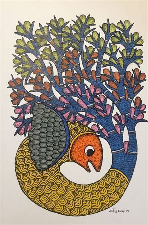 Gond Painting Dot Art Painting Fabric Painting Watercolor Art