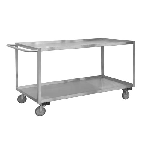 Stainless Steel Stock Cart, 2 shelves, 18-1/8 x 42 x 35 - Durham ...