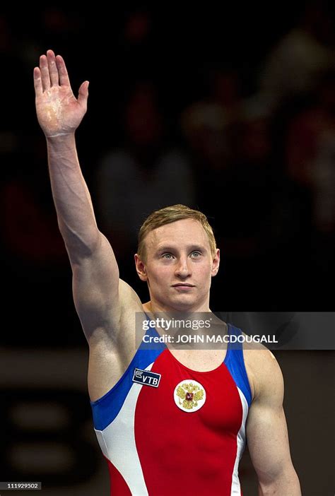 Russias Aleksandr Balandin Celebrates On The Podium During The News