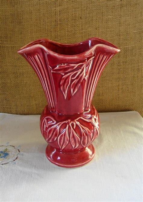 VINTAGE Romantic Rose Art Deco Jardiniere Or Vase USA Pottery