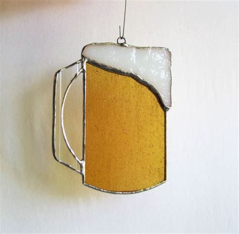 Beer Mug Stained Glass Sun Catcher Ornament Etsy Glass Mugs