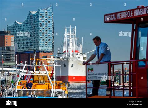 Hamburg Harbour With The Elbphilharmonie And The Museum Ship Cap San