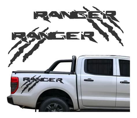 Adesivo Ranger Raptor Faixa Lateral Preto Fosco Par Rngrpf