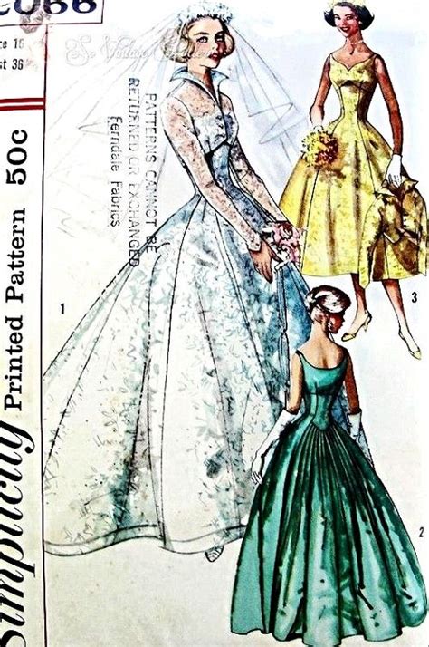 1950s Empire Sweetheart Neckline Wedding Dress Bridal Gown And Spencer Jacket Pattern Breath