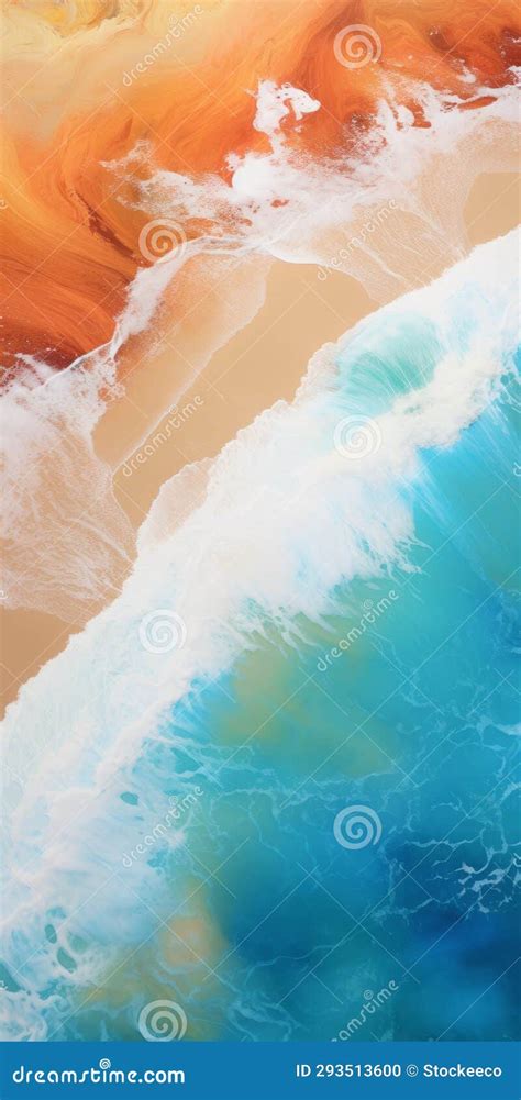 Minimalist Ocean Wave Painting A Captivating Aerial View Of Crashing