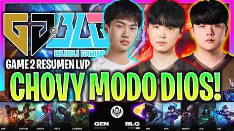 CHOVY ACTIVA EL MODO DIOS CON YONE MID BLG Vs GEN Game 2 RESUMEN MSI