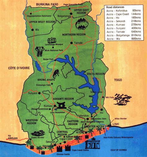 Detailed Travel Map Of Ghana Ghana Africa Mapsland Maps Of The