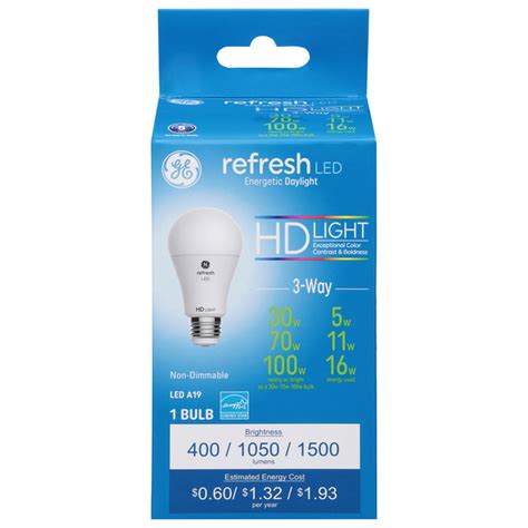 Save On Ge Refresh Led Hd Daylight Light Bulb 3 Way 3070100w Non