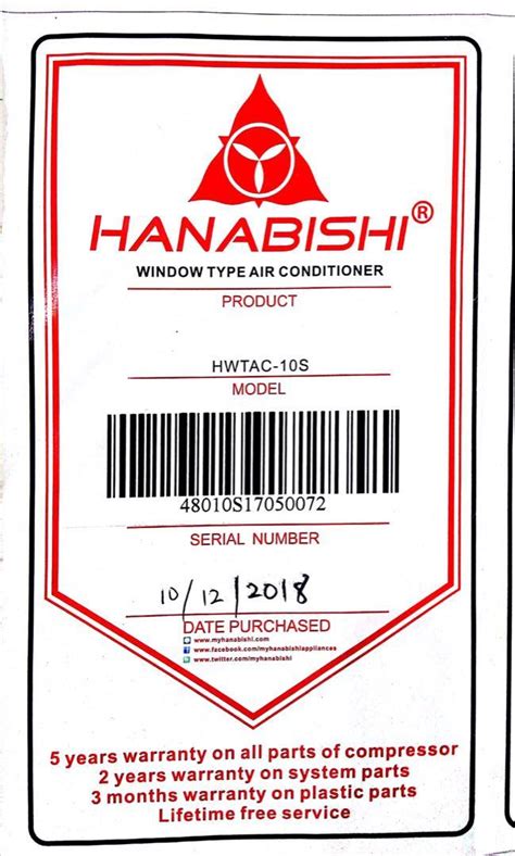 Air Conditioner 1hp Hanabishi Window Type Tv And Home Appliances