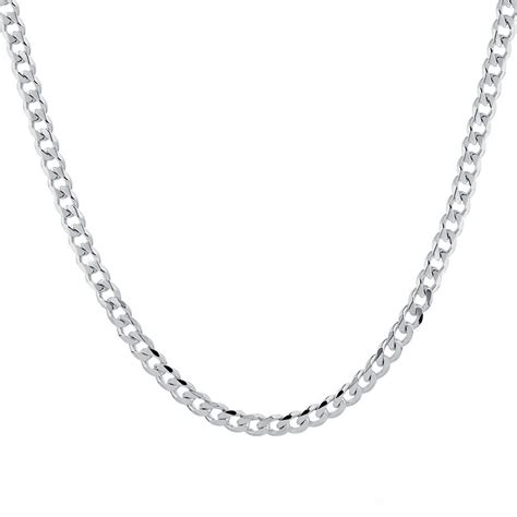 60cm 24 6mm 65mm Width Mens Curb Chain In Sterling Silver