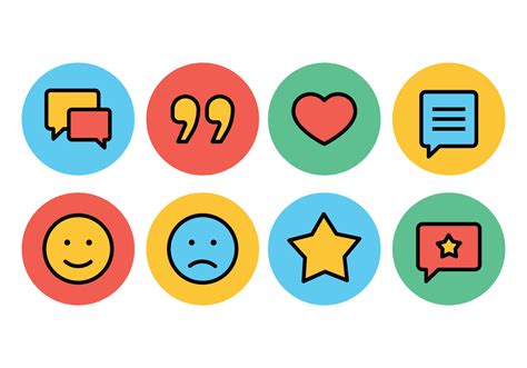 Testimonials And Feedback Icon Set Vector Art At Vecteezy