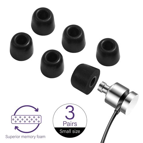 3 Pairs Memory Foam Ear Tips Replacement For 5 6mm EarBuds With Storage