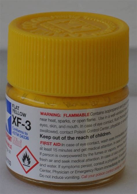 Acrylic Mini Xf Flat Yellow Oz Hobby And Model Acrylic Paint