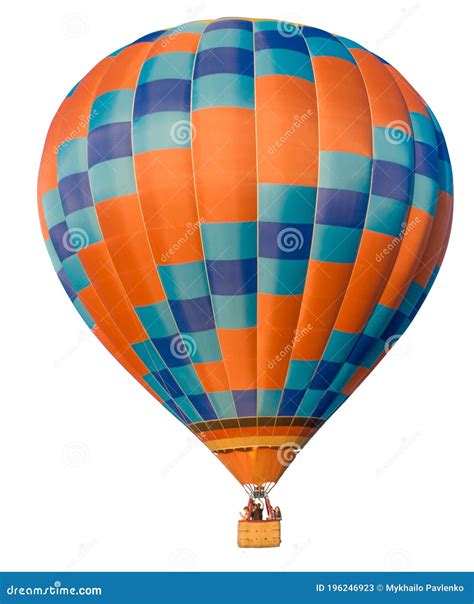 Hot Air Balloon Orange And Blue On White Background Stock Image Image Of Sport Ballooning