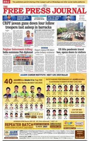 Free Press Journal Mumbai Edition 1 Tue 9 Nov 21