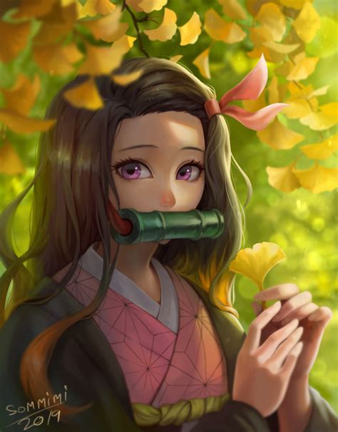 Artstation Nezuko Fan Art Duangkamon Srichaikit Slayer Anime Fan Art Fan Art Drawing