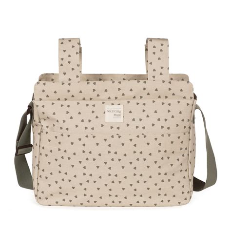 Bolsa Canastilla Corazones Poppy Musgo Walking Mum