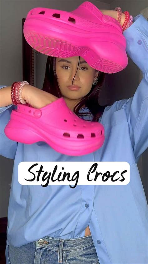 Pink platform crocs | Crocs outfits, Pink crocs, Pink crocs outfit