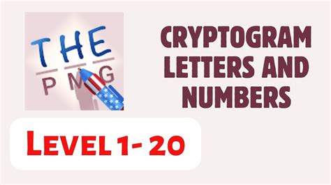 Cryptogram Letters And Numbers Level 1 20 Answers YouTube