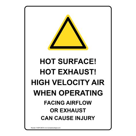 Vertical Sign Hot Burn Hot Surface Hot Exhaust