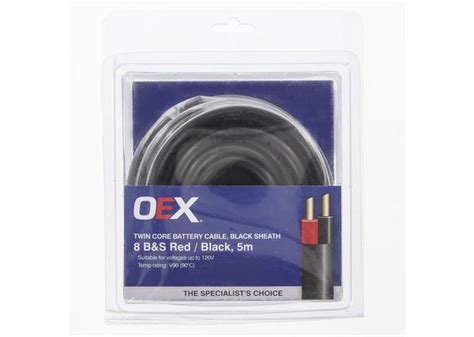 Oex Twin Core Battery Cable B S M Red Black W Black Sheath Acx