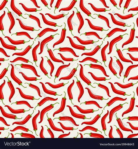 Red Chilli Pepper Seamless Pattern Royalty Free Vector Image