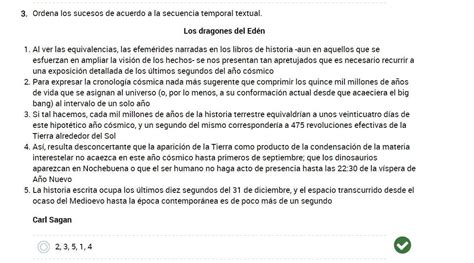 Ordena Los Sucesos De Acuerdo A La Secuencia Temporal Textual Los