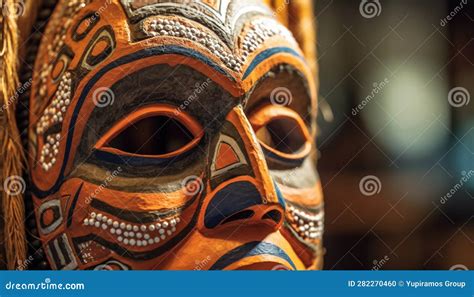 Vibrant Indigenous Mask Decoration Symbolizes Ancient African