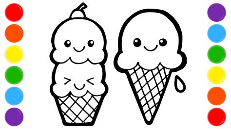 Dibuja y Colorea deliciosos HELADOS KAWAII Dibujos para niños YouTube