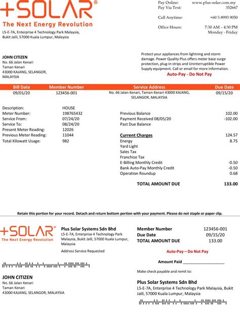 Malaysia Tenaga Fake Utility Bill Template