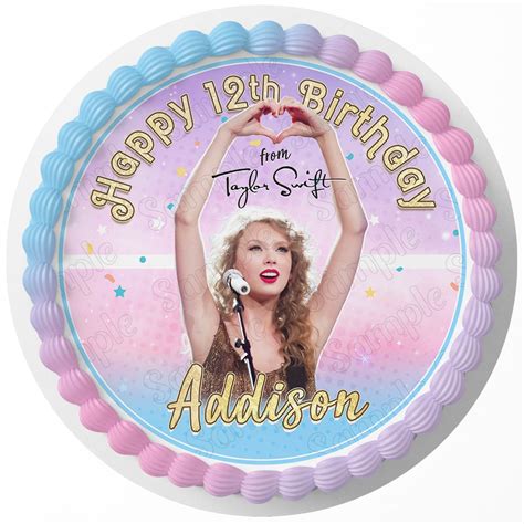 Taylor Swift Singer Edible Cake Toppers Round Ediblecakeimage