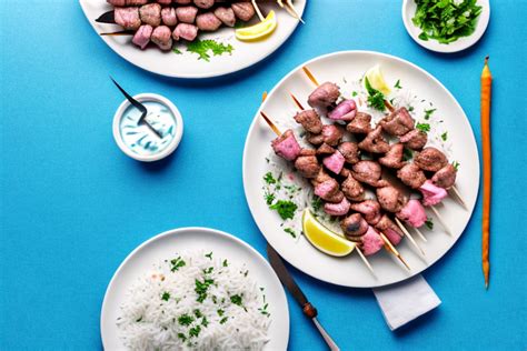 Greek Lamb Souvlaki Skewers With Tzatziki Sauce And Rice Recipe Rice