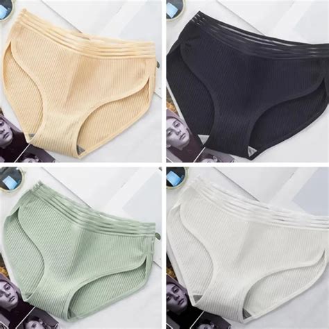 Womens Simple Panties Cotton Blend Briefs Girls Underwear Ladies Female Sex Lingerie Underpants