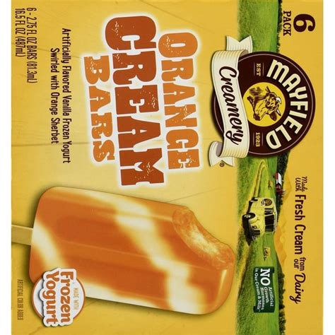 Mayfield Frozen Yogurt Bars Orange Cream 6 Pack 6 Each Instacart