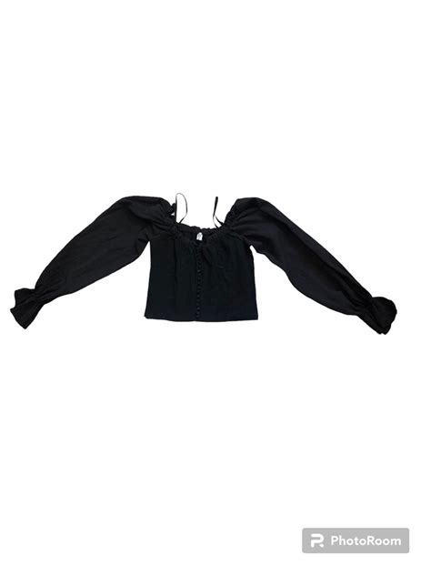 Black Korean Top Womens Fashion Tops Blouses On Carousell