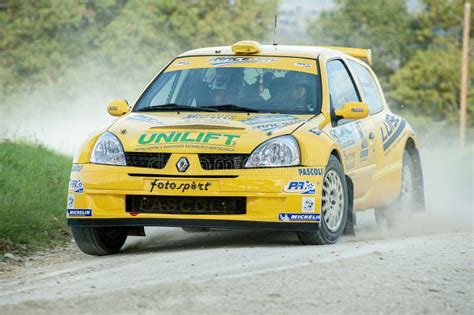 Renault Clio S Rally Car On Race Rally Balcone Delle Marche