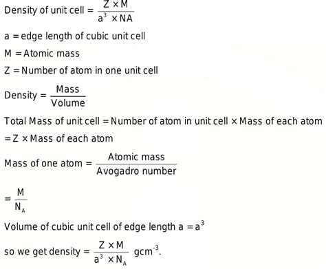 What Is The Density Of Unit Cell