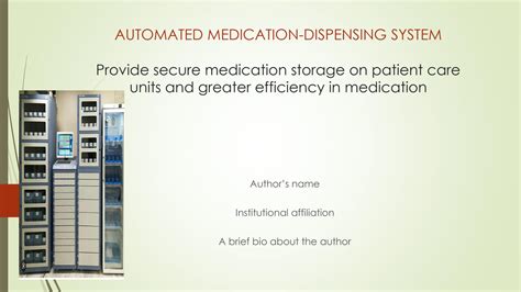 Solution Ppt Automated Medication Dispensing System Studypool