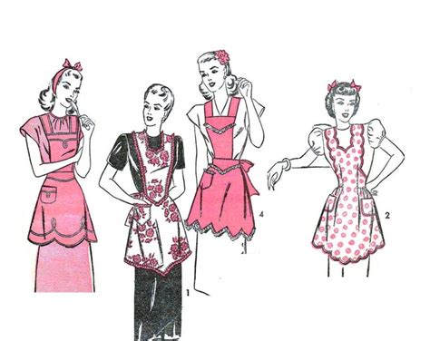 Vintage 1940s Apron Pattern Uncut Size Med 16 18 Advance 4312 Etsy