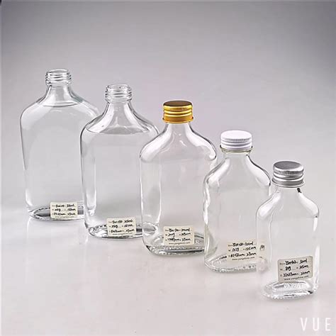 Wholesale 200 Ml 250 Ml 500 Ml Clear Flat Glass Bottles For Beverages