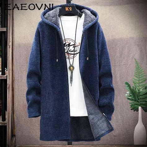 EAEOVNI C Rdigan Largo De Invierno Para Hombre Chaqueta De Lana Su