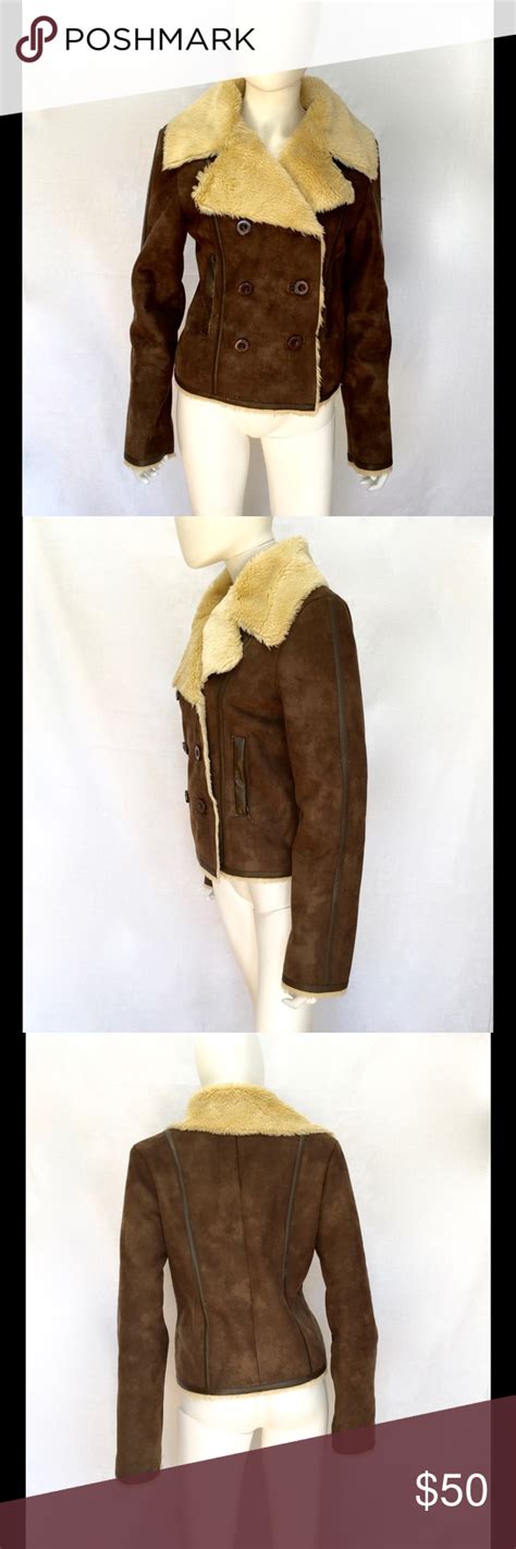 💋express Brown Shearling Coat Shearling Coat Shearling Coat