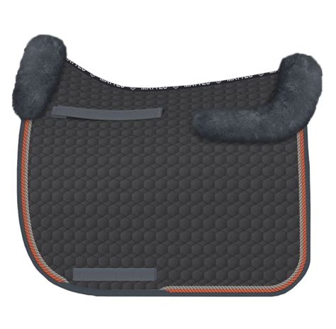 Sheepskin dressage saddle pad from EA Mattes - graphite/rust - Hogstaonline - Hogsta Ridsport