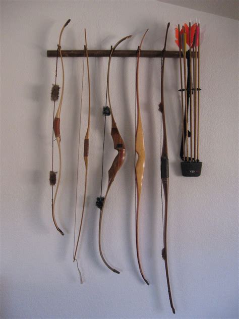 I Built This Rack To Display My Longbow And Recurve Bows The Main Beam