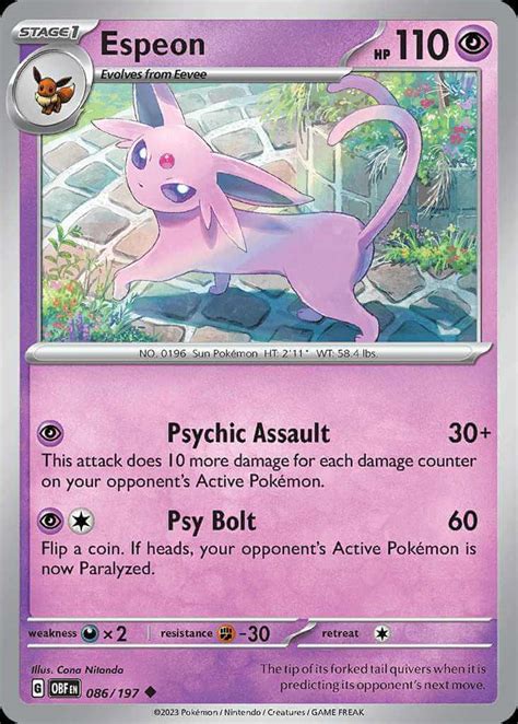 Espeon sv3 86 Pokémon Card Database PokemonCard