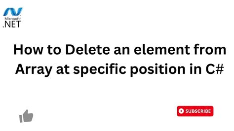 How To Delete An Element From Array At Specific Position In C YouTube