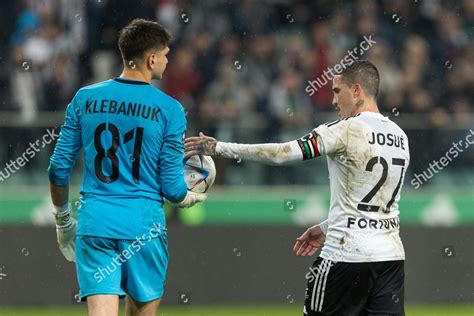 Bartosz Klebaniuk Pogonjosue Pesqueira Legia During Editorial Stock